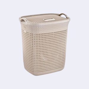 Кошик для білизни бежевий з кришкою 65л Sakarya Plastik 8003