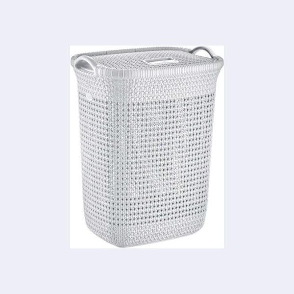 Кошик для білизни білий з кришкою 65л Sakarya Plastik 8003