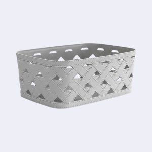 Кошик пластиковий сірий з текстурою шкіри Omak Plastik 50887