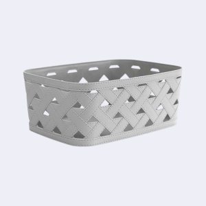 Кошик пластиковий коричневий з текстурою шкіри Omak Plastik 50887
