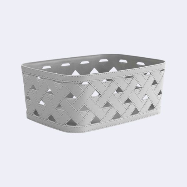Кошик пластиковий коричневий з текстурою шкіри Omak Plastik 50887