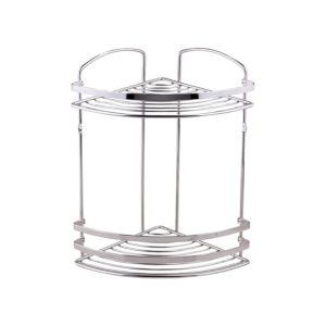 Кутова дворівнева полиця для ванни сіра Tekno-tel BK082SS
