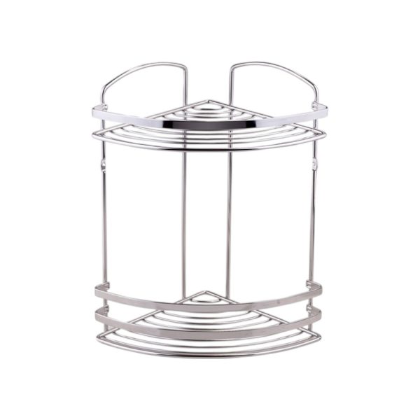 Кутова дворівнева полиця для ванни сіра Tekno-tel BK082SS